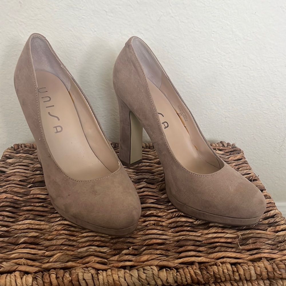 Cream Suede Pumps